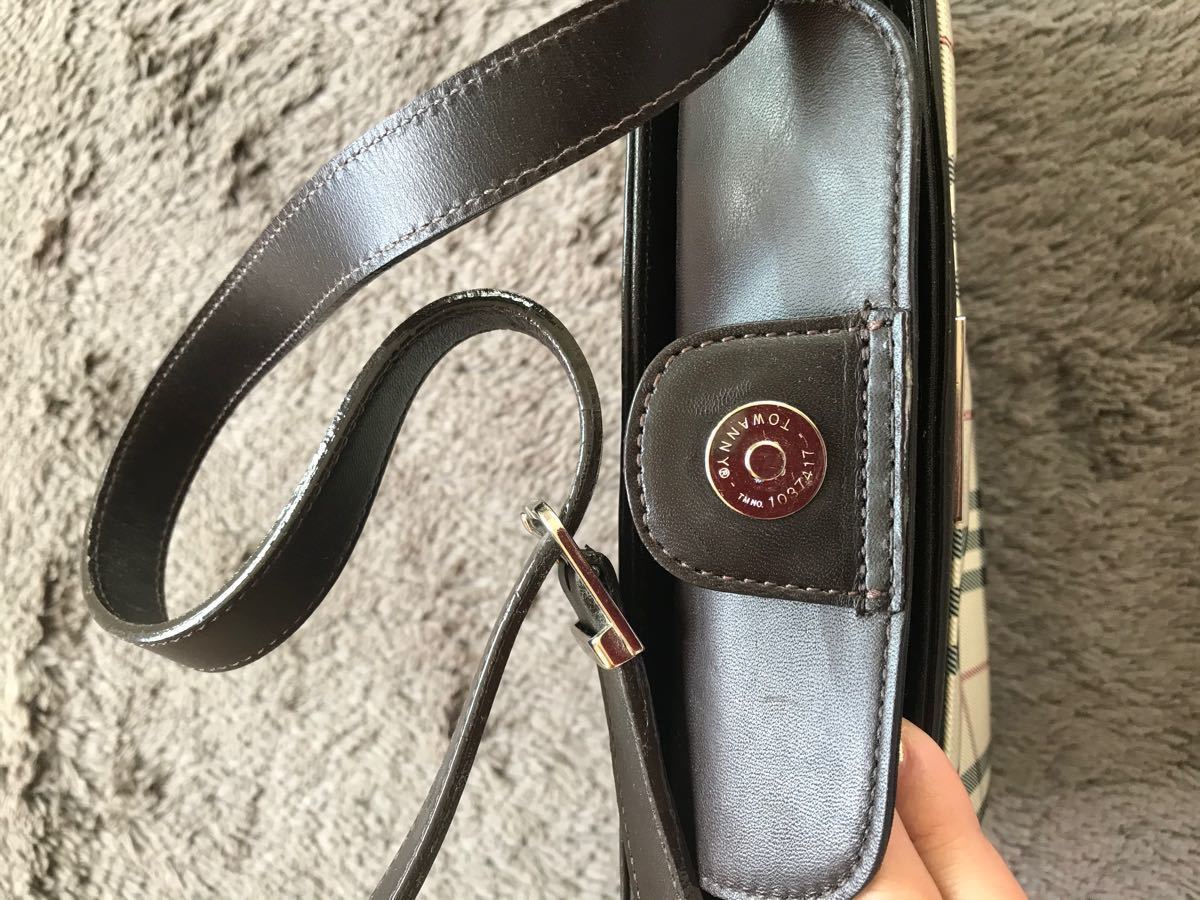 美品 BURBERRY バーバリーノバチェック ショルダーバック キャンバス&レザー 4