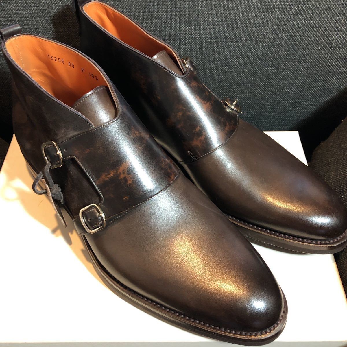 希少サイズ 新品未使用 サントーニ SANTONI ダブルモンク アンクル