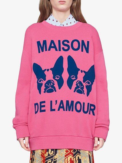 GUCCI☆グッチ☆2020FWコレクションモデル!! Maison De L'amour Dog Print バックビジュー スウェット!!クリーニング済み！美品_画像1