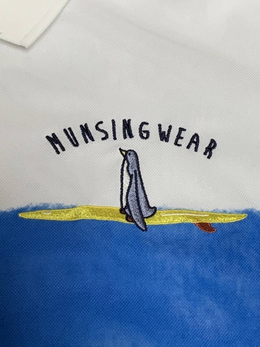 美品☆ [Munsingwear] 19SS サーフボードペンギン ゴルフポロシャツ ウェア L ホワイト マンシングウェア_画像6