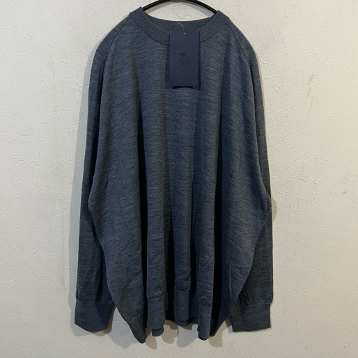 URUuru21aw LONG SLEEVE CREW NECK OVER KNIT gray F [ fee . mountain k11]