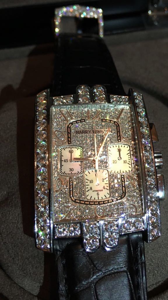 本物保証ハリーウィンストン330MCA全面ダイヤモンド腕時計アヴェニューCクロノグラフ44ミリ18KWG製HARRYWINSTON超美品定価1000万円_数ある宝石の中でも王様中の王様のdiamond