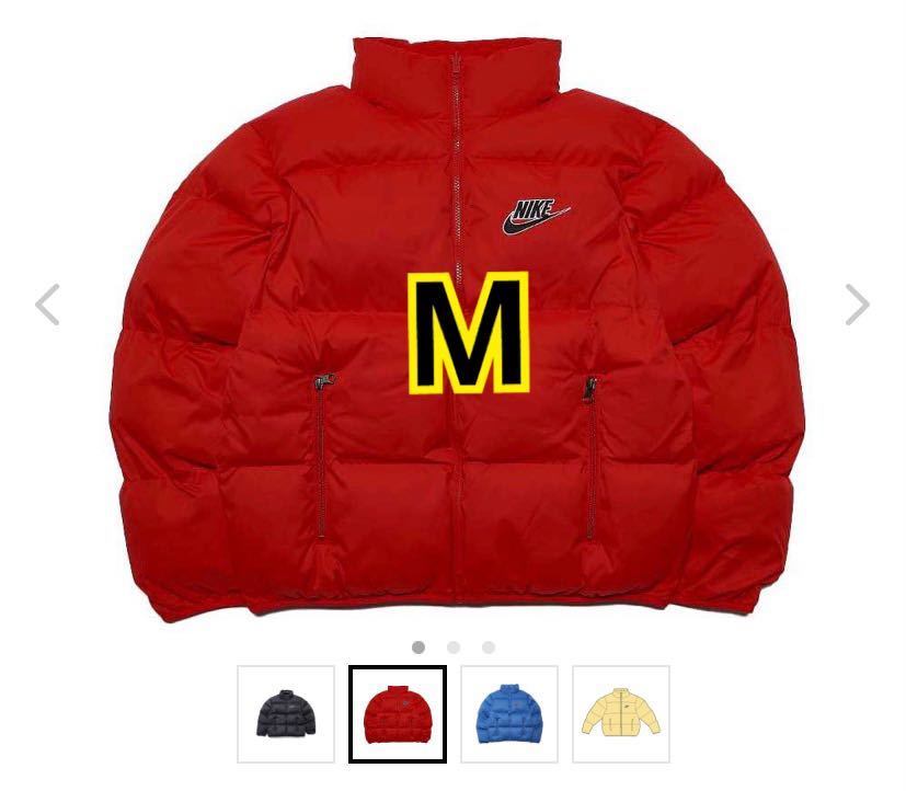 新品未使用★Mサイズ★ Supreme / Nike Reversible Puffy Jacket 赤・RED・シュプリーム ナイキ リバーシブル ダウンジャケット