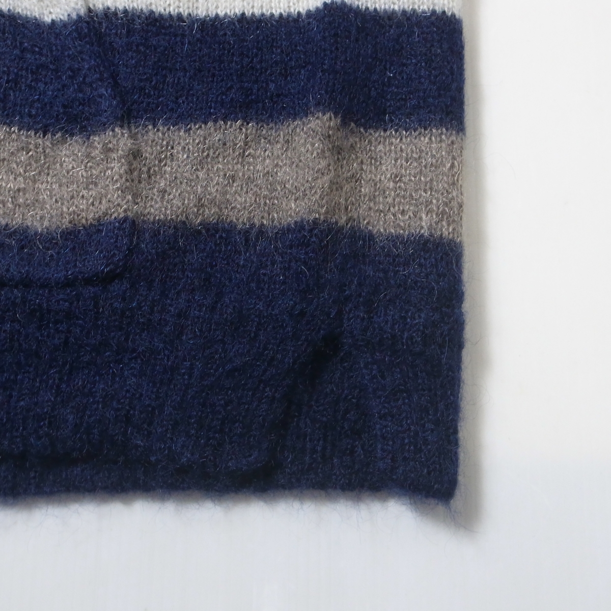 GAIJIN MADEgai Gin meidomo hair knitted Parker S navy / border moheya out person ..HRM is lilac n