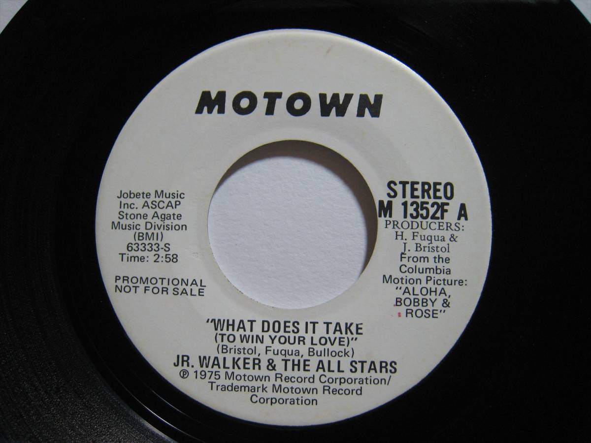 【7”】 JR. WALKER & THE ALL STARS / ●白プロモ MONO/STEREO● WHAT DOES IT TAKE (TO WIN YOUR LOVE) US盤 ジュニア・ウォーカー_画像3