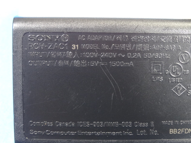 即決 送料無料 SONY 純正 PS Vita1000シリーズ専用(PCH-1000 PCH-1100) 充電器 ACアダプタ(PCH-ZAC1)+USBケーブル 電源ケーブル別売 管FG