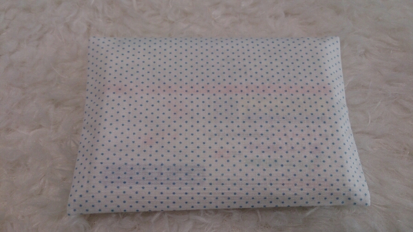 * hand made * light blue polka dot large pocket tissue case No.37