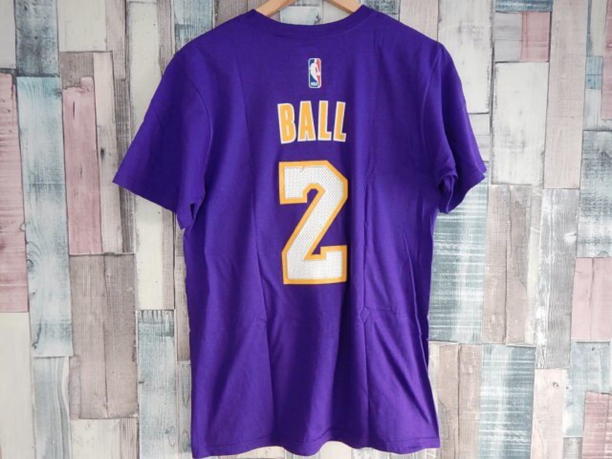 激レア★海外限定品★adidas★レイカーズ Tシャツ★ロンゾ・ボール ルーキー時★LAKERS No.2★アディダス サイズXL