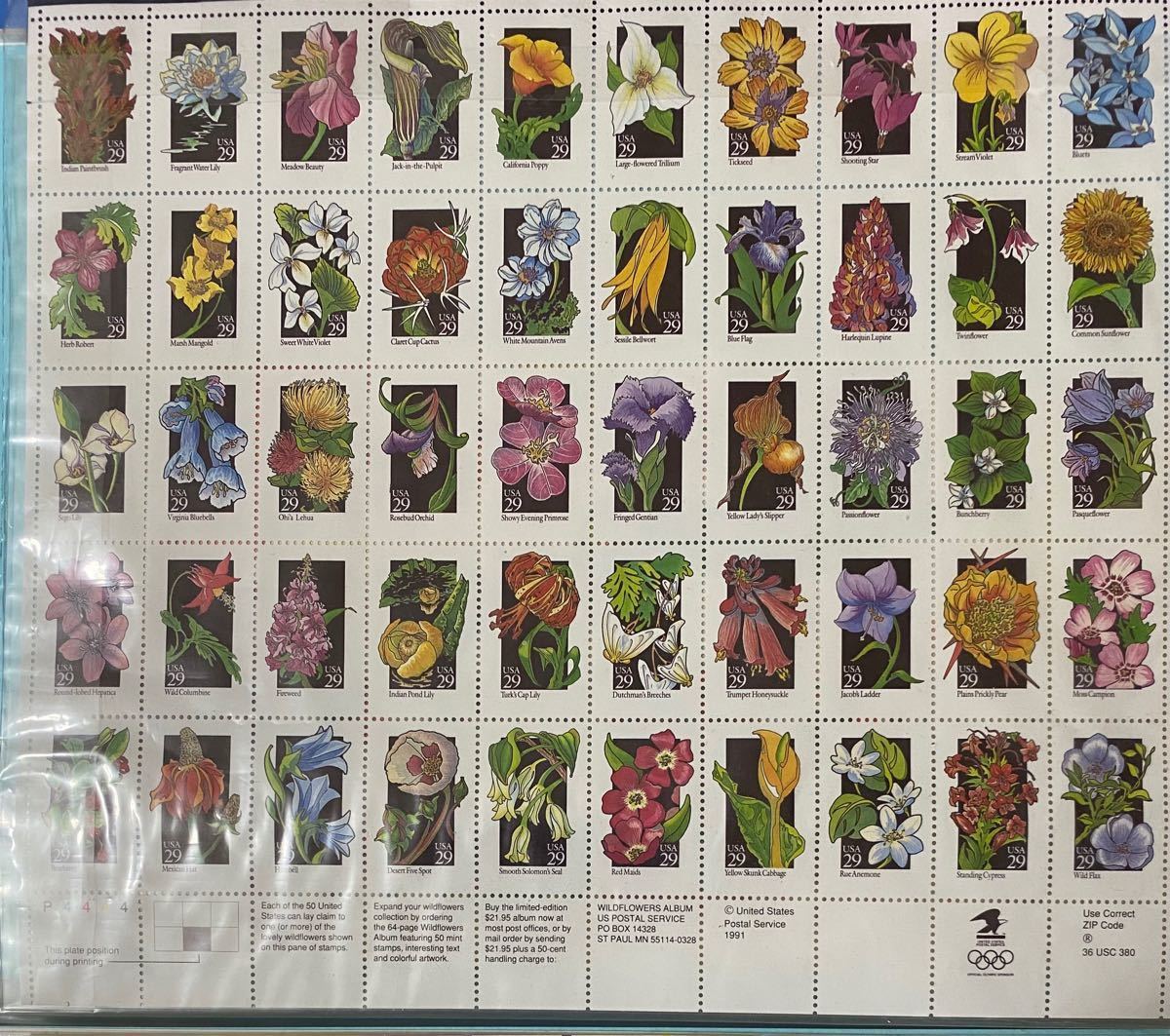 【稀少】アメリカ切手　動植物各50種　