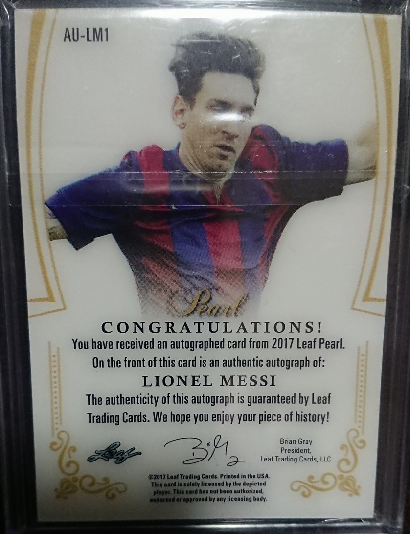 Leaf 直筆サインカード リオネル・メッシ LIONEL MESSI 1/5 バルセロナ