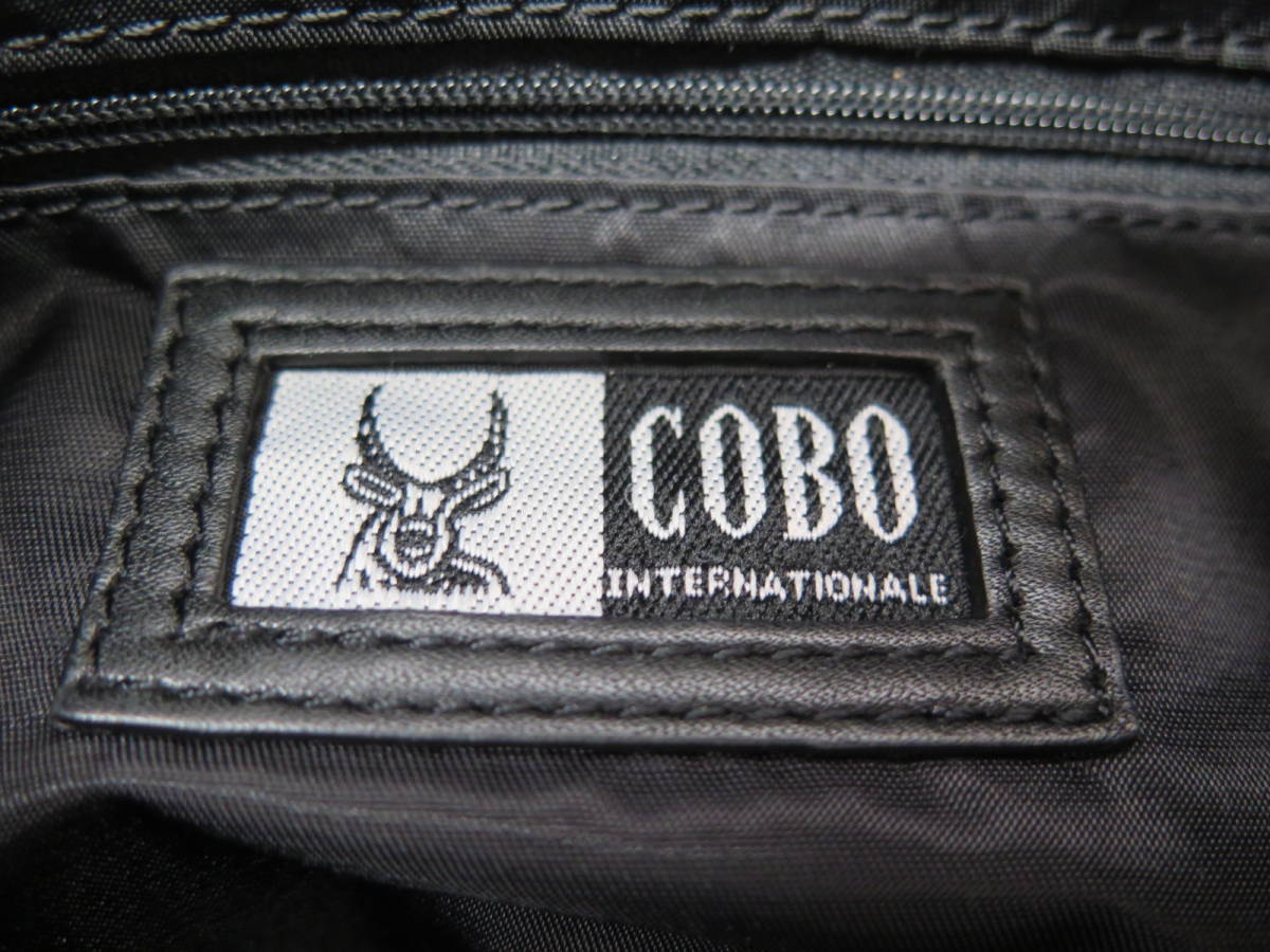 COBO INTERNATIONALE コボ インターナショナル レザー×ナイロン 格安正規品 cobo ブラック レザーハンドバッグ ハンドバッグ