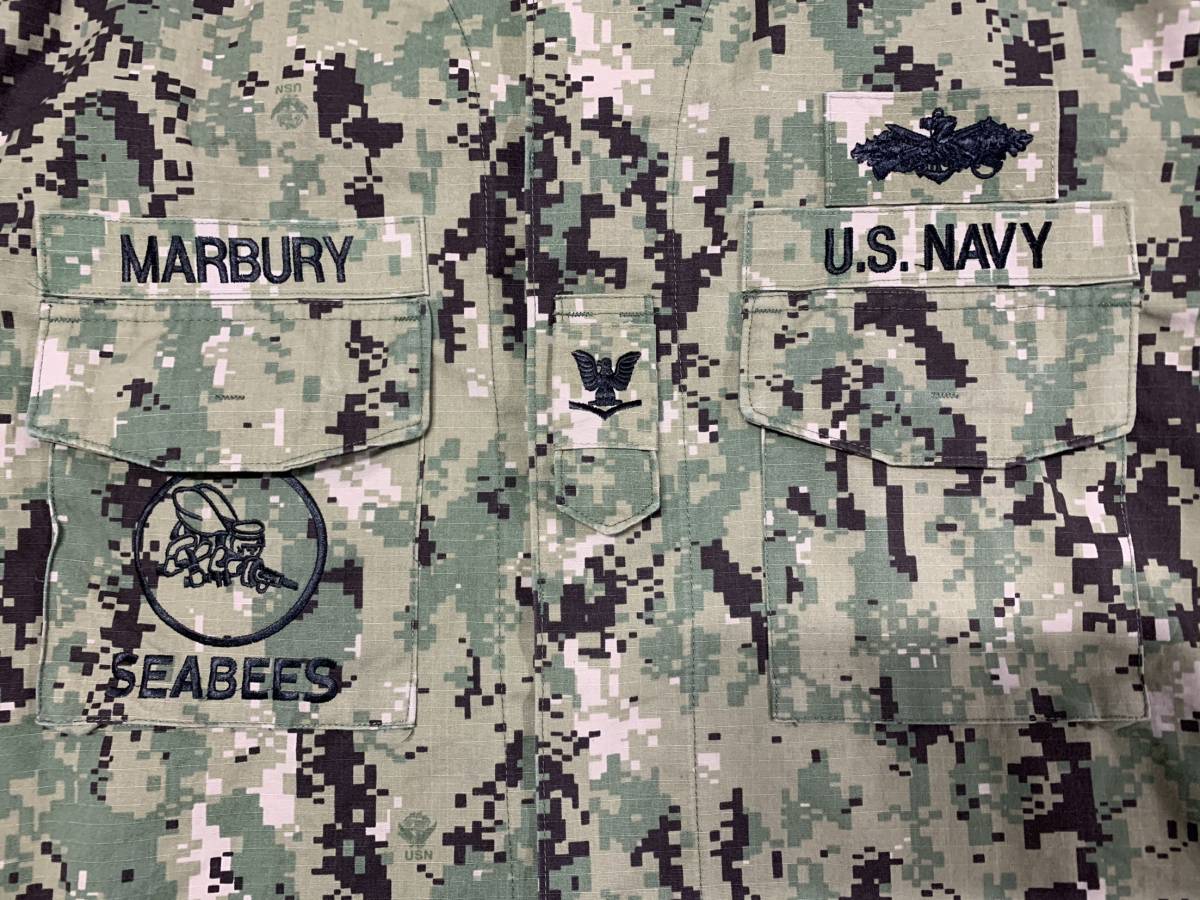#. 米海軍 SEABEES 実物 NWU ジャケット TYPE3 AOR2 M/L. SEAL特殊部隊2021/11/15の画像6