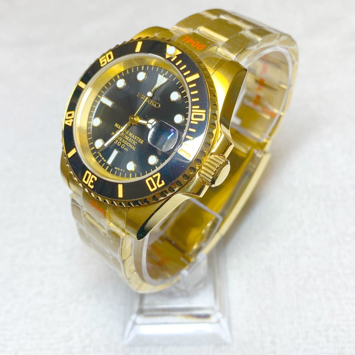 SEIKO MOD NH35 ゴールド 金サブ サブマリーナ カスタム 自動巻 SEIKO MOD NH35 ゴールド 金サブ サブマリーナ カスタム 自動巻
