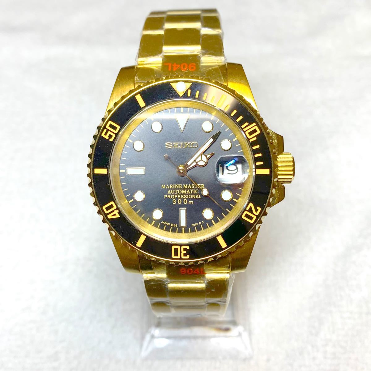 SEIKO MOD NH35 ゴールド 金サブ サブマリーナ カスタム 自動巻 SEIKO MOD NH35 ゴールド 金サブ サブマリーナ カスタム 自動巻