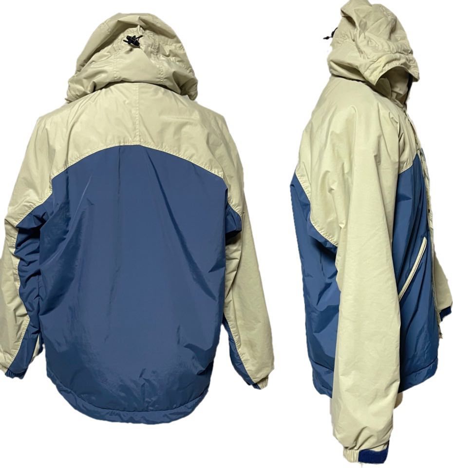 【レア】 パタゴニア デザイン マウンテンパーカー ナイロン ジャケット フリース Patagonia 84961 ベージュ系 ダークブルー_画像2