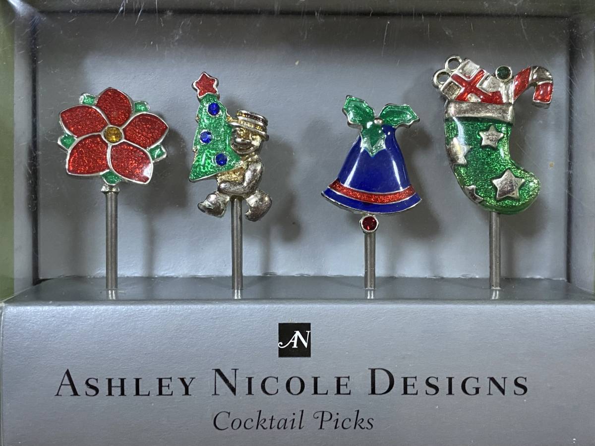 ★ASHLEY NICOLE DESIGNS★Cocktail Picks★アンティーク★クリスマス★4セットカクテルピック★クリスマスピック★4種類セット★_画像2