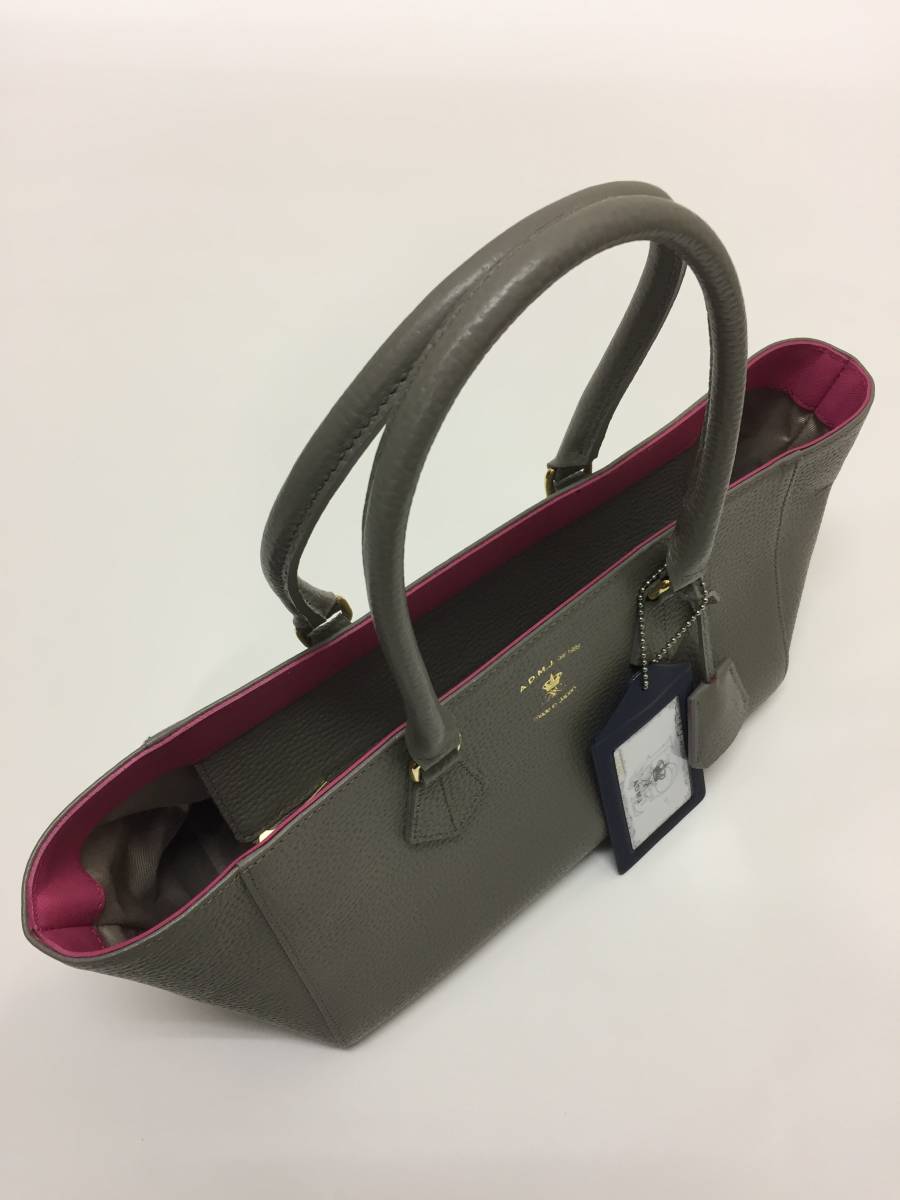 新品同様】A.D.M.J トートバッグ ハンドバッグ グレー ピンク