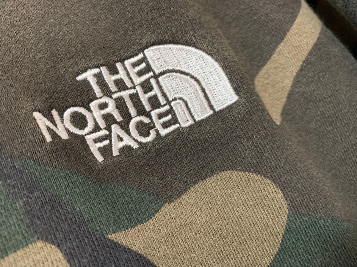 THE NORTH FACE  フルジップ パーカー　フーディ　ザノースフェイス フードロゴ 刺繍 ビッグ　迷彩