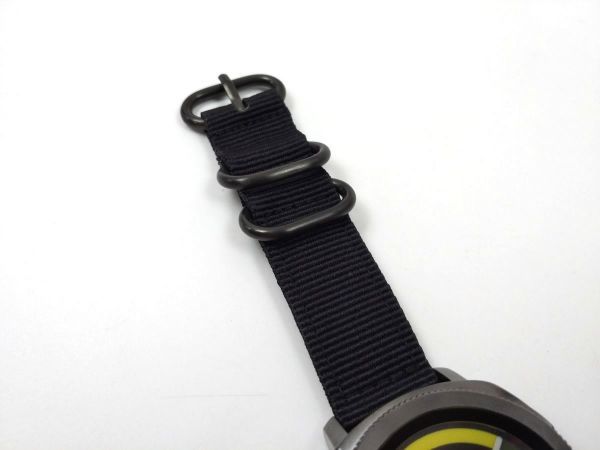 ナイロン製ミリタリーストラップ 交換用腕時計ベルト クイックリリース 黒Xブラック Lサイズ 20mm_画像4