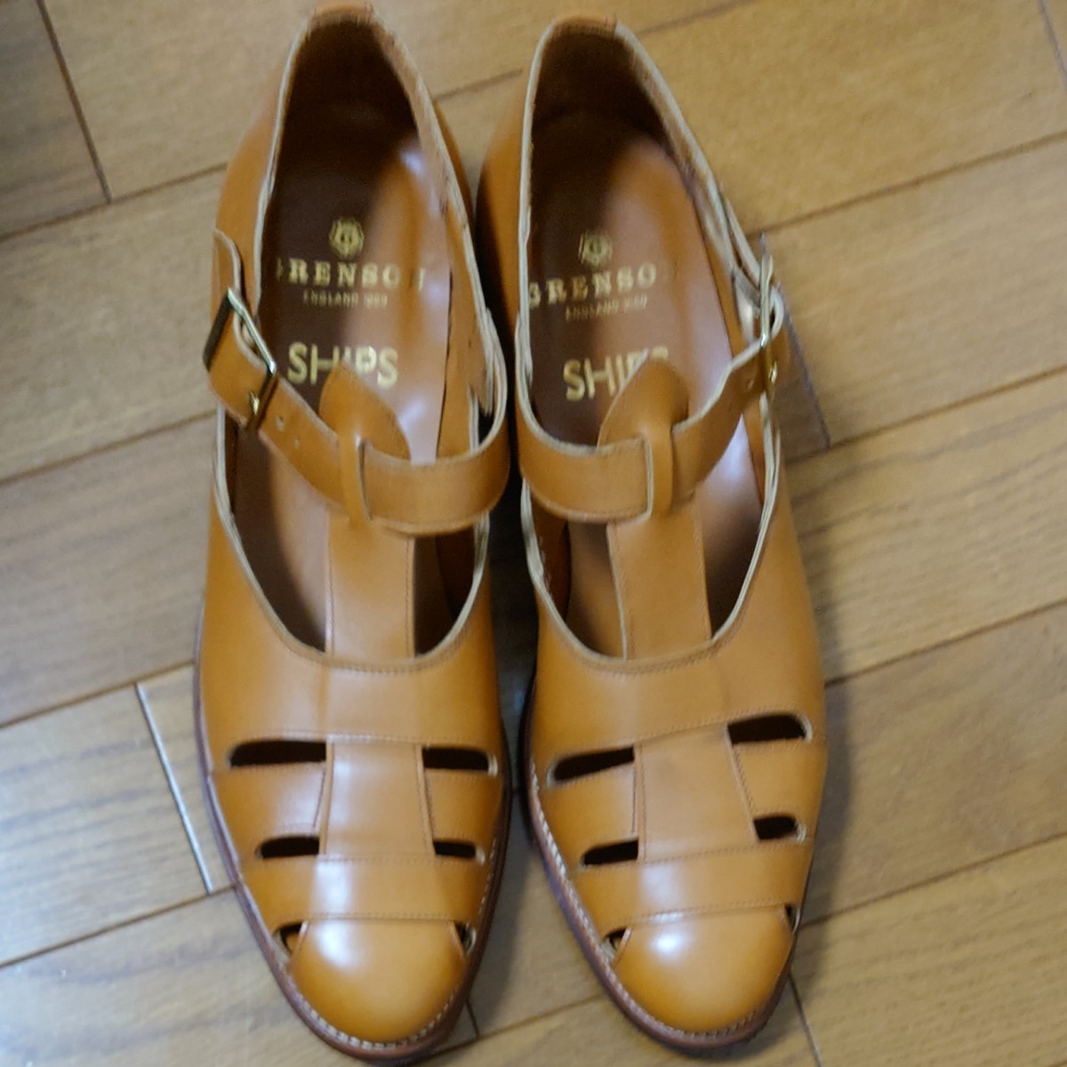 格安即納 美品 lacquer&C ネイビー グレンソン グルカサンダル 国産低価
