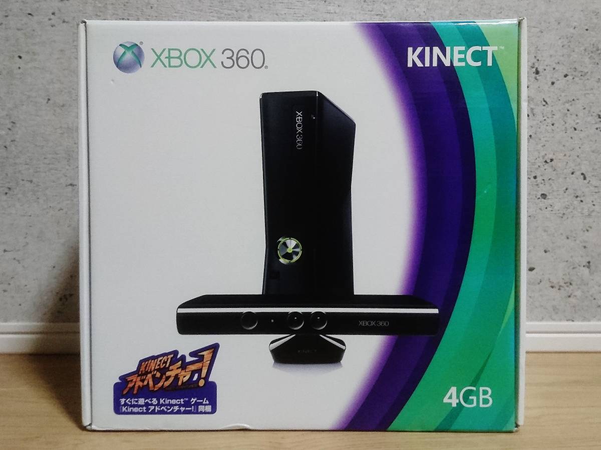 未開封+限定品+難あり　Microsoft　Xbox 360 S　4GB　Kinect　S4G-00017　マイクロソフト　キネクト　Kinect アドベンチャー !同梱版
