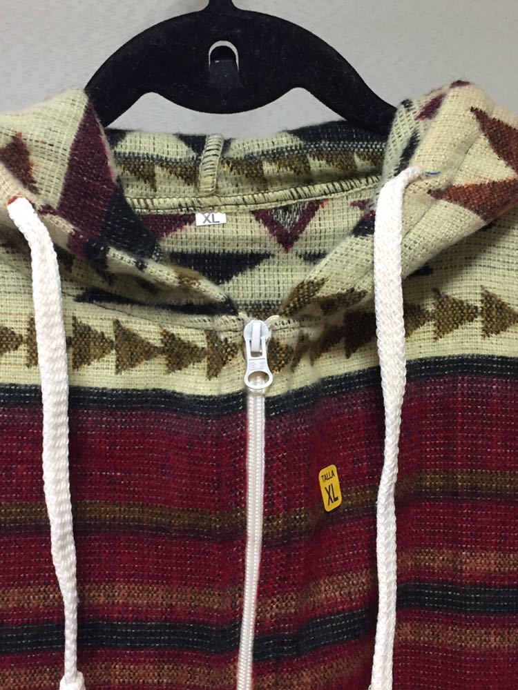 アンデス　アルパカ混合ウール　暖かい　フード付きジャケット　ＸＬ　新品　ペルー直輸入　クリスマス_画像3