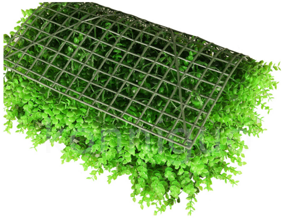 人工観葉植物小さなピーナッツ草のどの芝生の壁の背景装飾の低木緑パネル装飾的なフェンス 緑 40*60cm 10枚 緑植物T2CP18_画像2