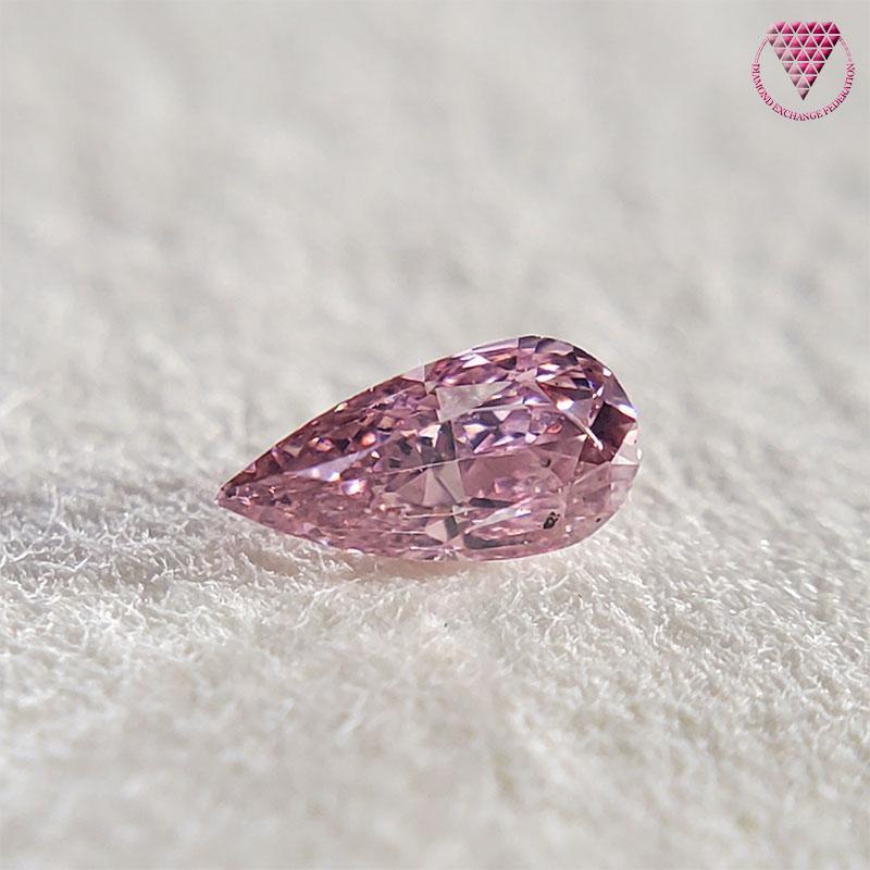 0.071 ct Fancy Intense Pink CGL SI1 天然 インテンス ピンク ダイヤモンド ルース ペアシェイプ DIAMOND EXCHANGE FEDERATION