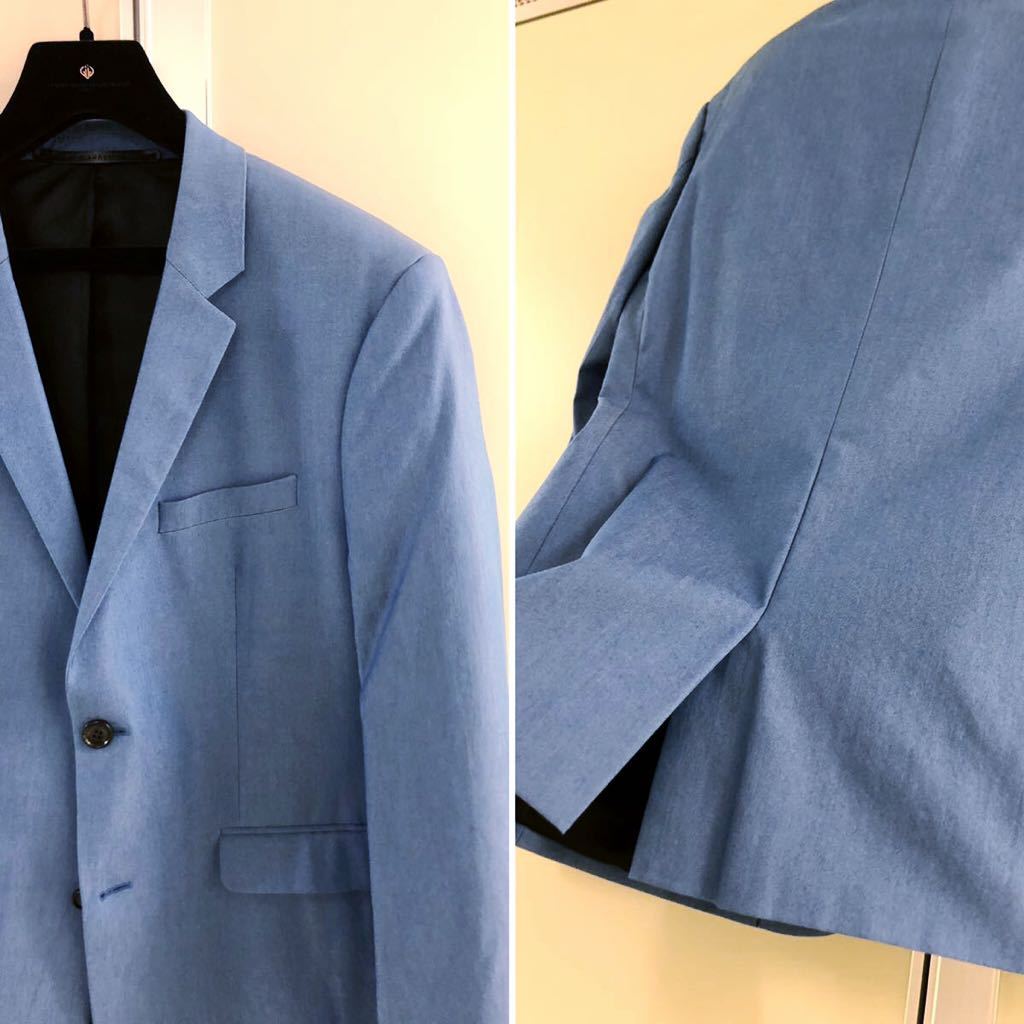 【KRIS VAN ASSCHE】クリスヴァンアッシュ blue コットン×ナイロン デニム調 セットアップ スーツ 48 青 2015 未使用