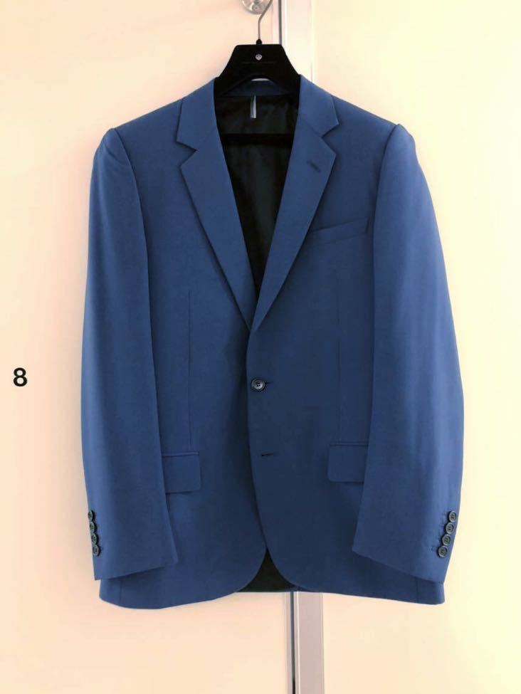 【Dior】homme navy-blue モヘア混WOOL ナロー ラペル 2B セットアップ ドレス スーツ 48 ネイビー 青系_画像2
