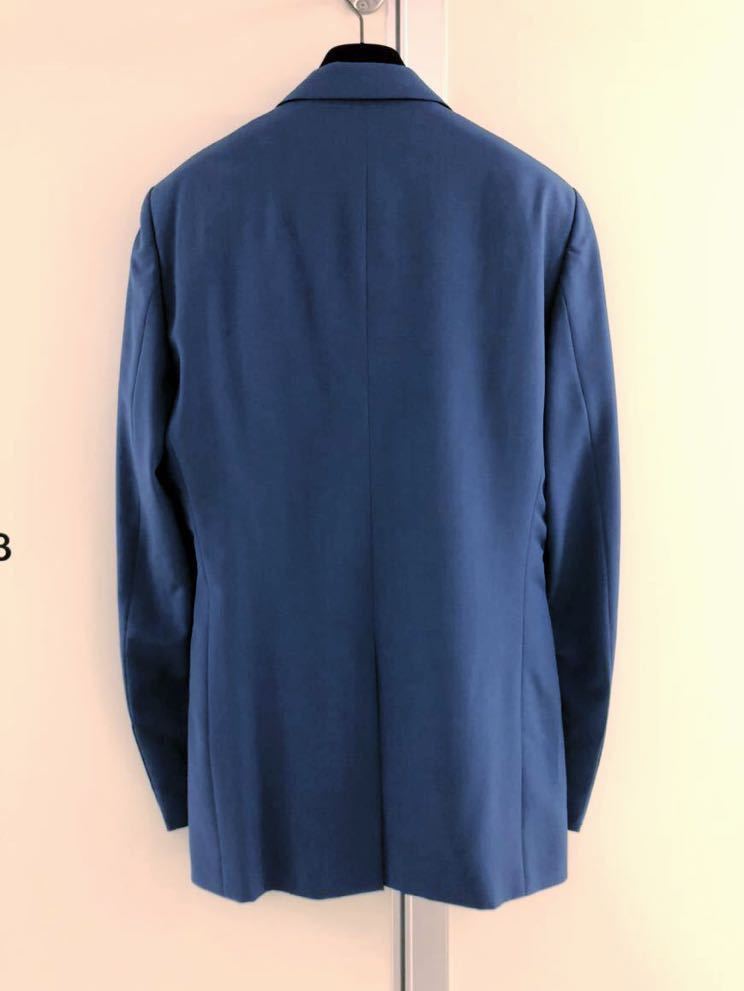 【Dior】homme navy-blue モヘア混WOOL ナロー ラペル 2B セットアップ ドレス スーツ 48 ネイビー 青系_画像4