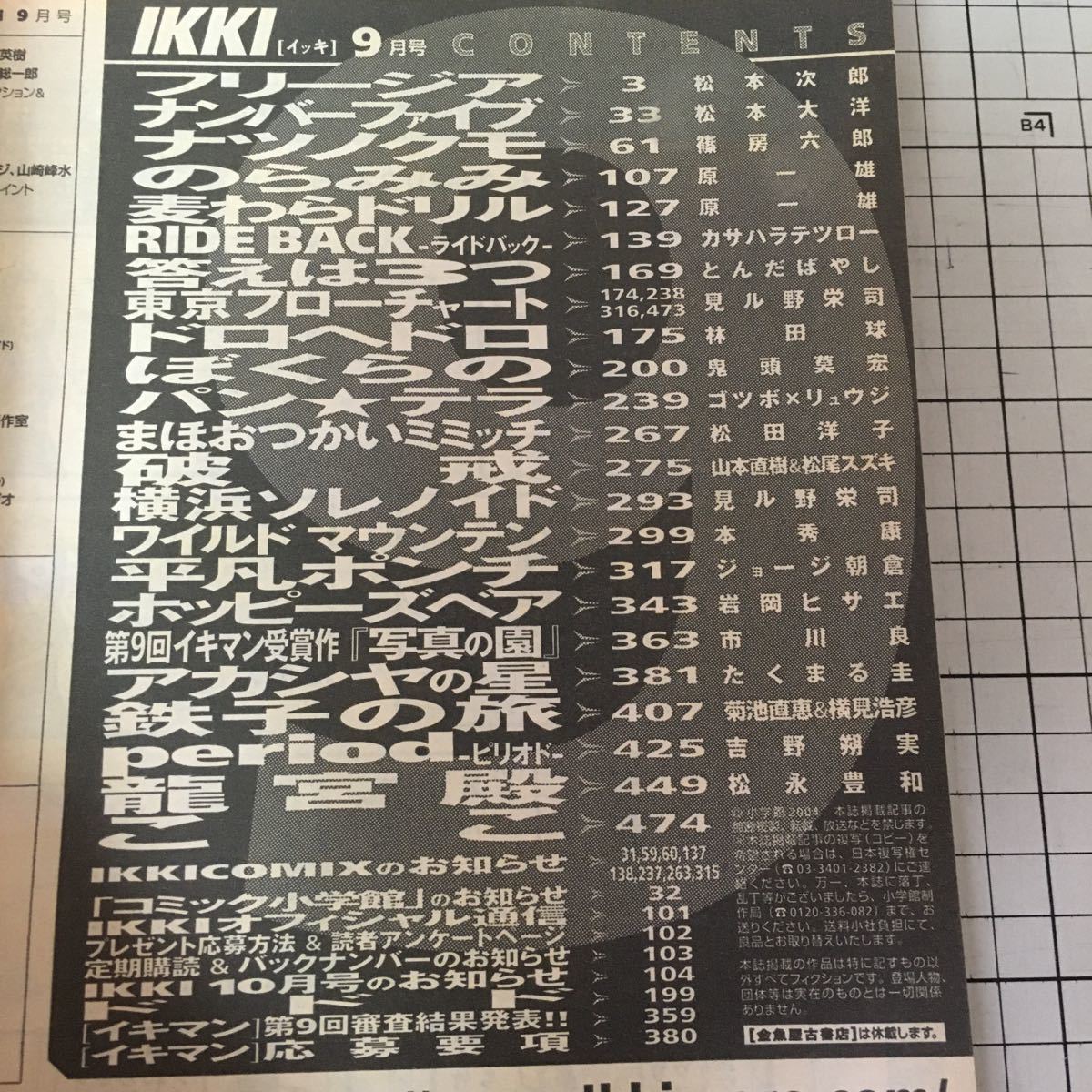 Yahoo!オークション - 月刊IKKI【2004年9月号、小学館、付録なし】