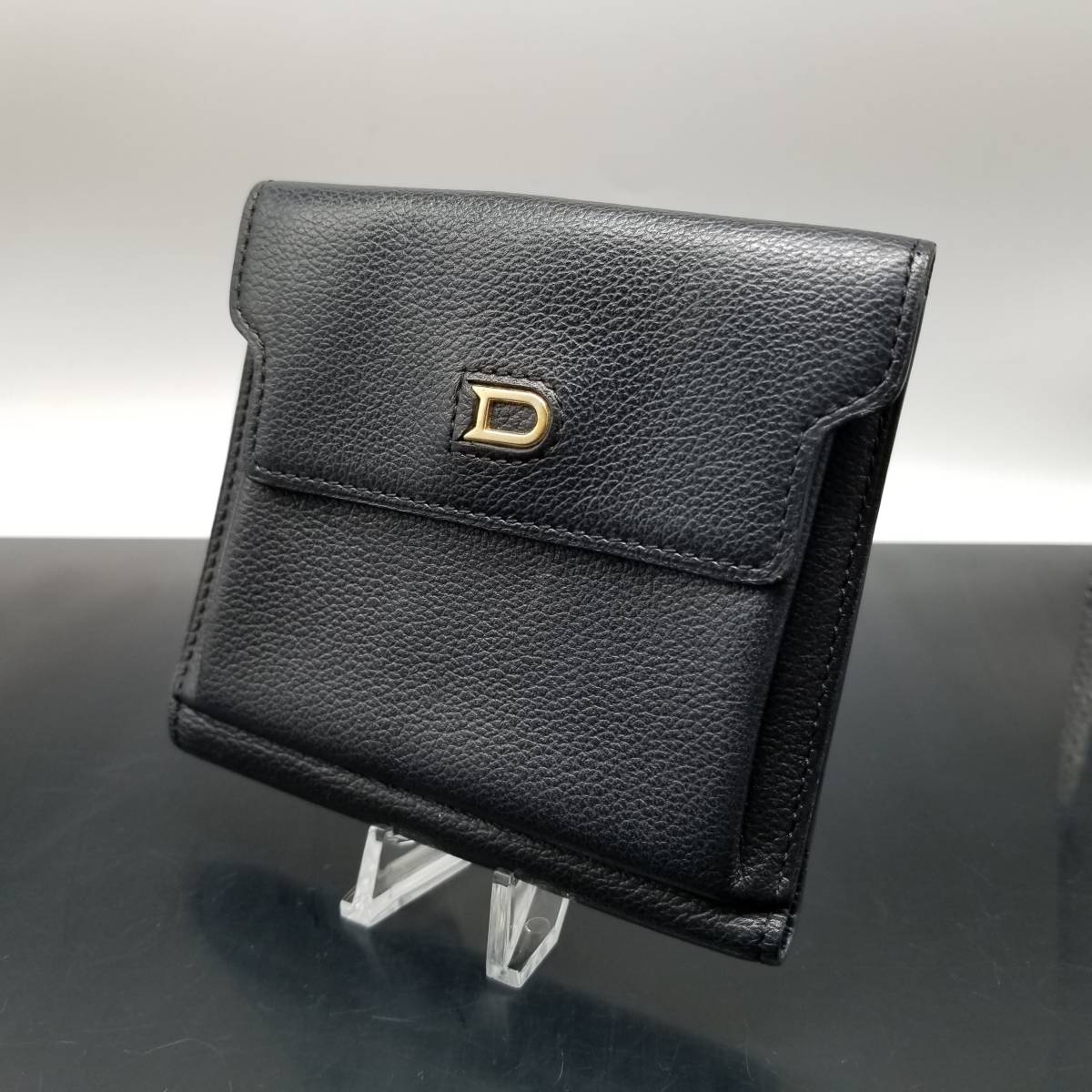 正規品 美品】 DELVAUX デルヴォー レザー 折財布 ブラック Dロゴ 的