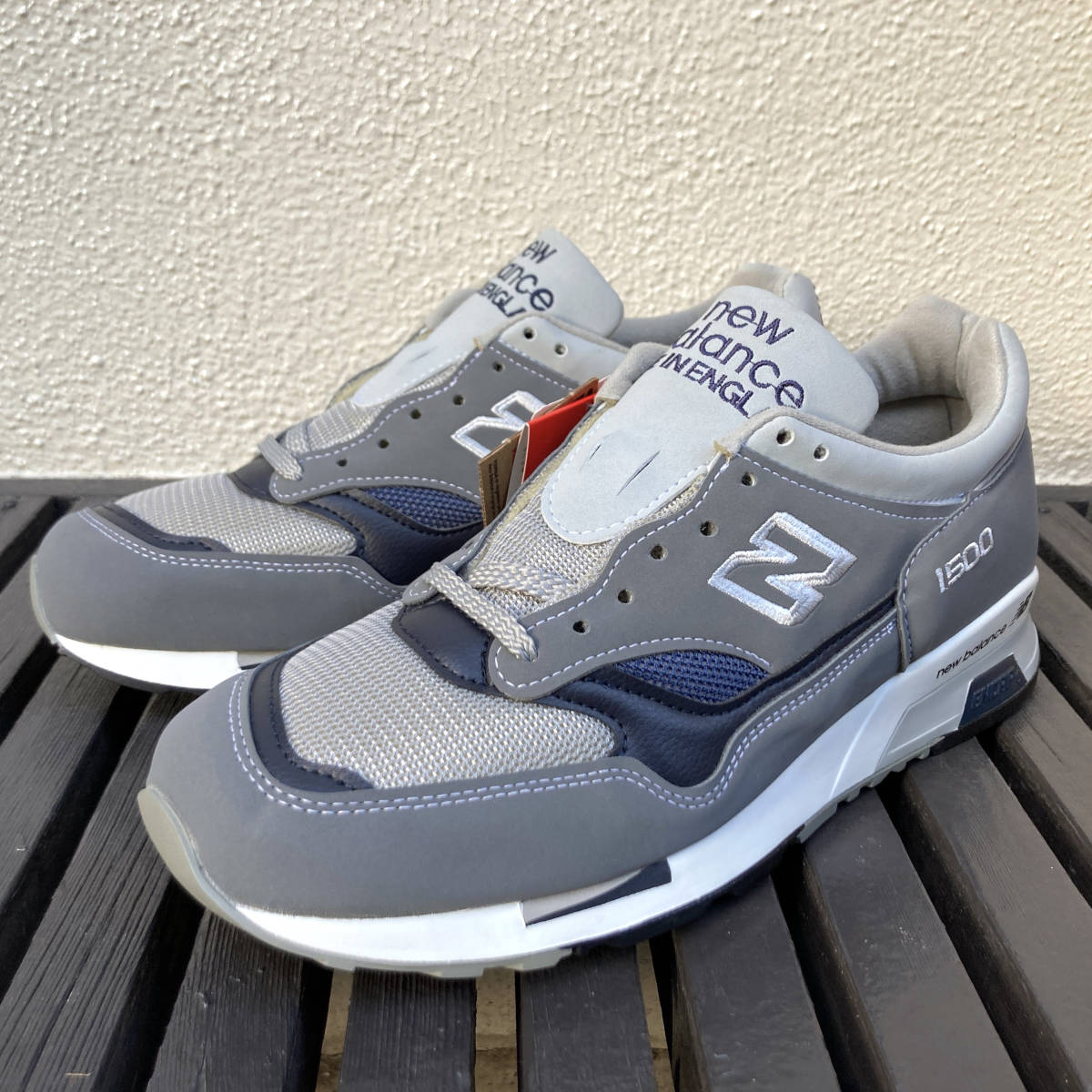 国内正規品 生産終了 UK製 New Balance M1500UKG US8.5 26.5cm イギリス英国製 NB グレー×ネイビー Made In England スニーカー M1500UK G_画像2