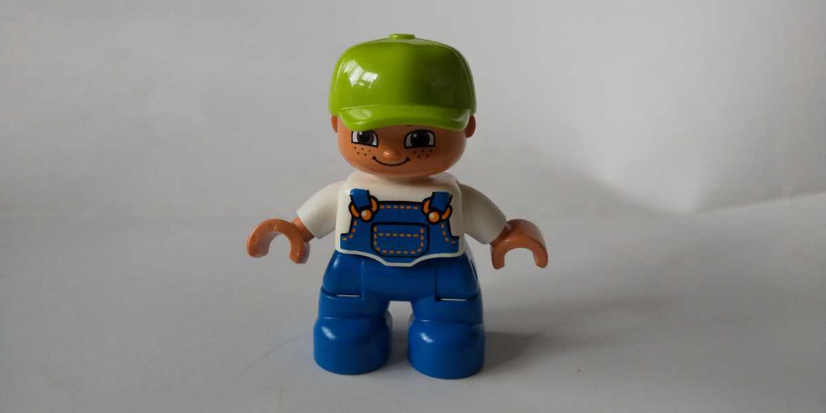レゴデュプロ 人形 子供 男の子 黄緑キャップ フィグ パーツ 特殊ブロック _画像1