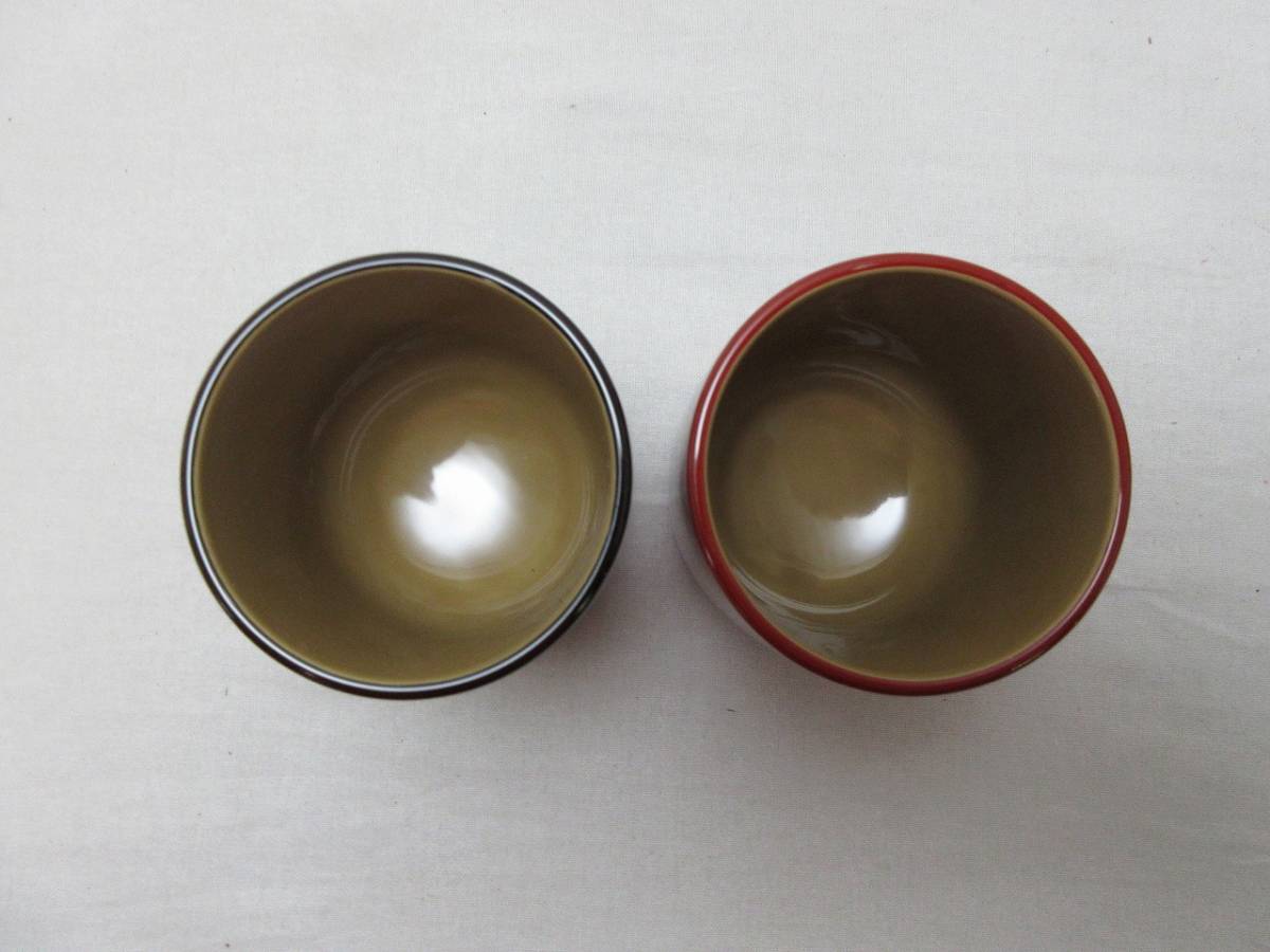 G11044 【 美品茶道具新輪島塗夫婦湯呑金彩蒔絵共箱】 検)ほぼ未使用