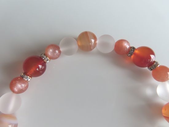 sardonyx, car ne Lien, orange moonstone, crystal. bracele 