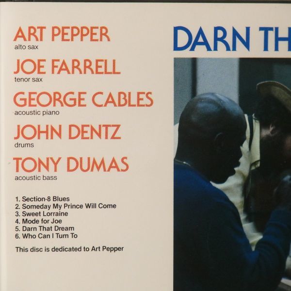 【REAL TIME 廃盤 超レア】アート・ペッパー ART PEPPER DARN THAT DREAM JOE FARRELL GORGE CABLES JOHN DENTZ TONY DUMASの画像3