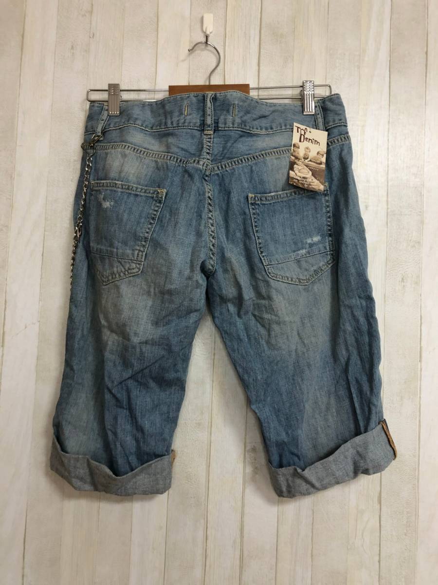 新品未使用★ZARA TRF DENIM★ザラ トラファ★USED加工★デニム　ハーフパンツ★サイズ40　412-13_画像3