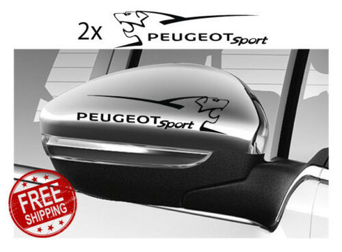 送料無料 Peugeot wing mirror logo decal Sticker プジョー ミラー ステッカー シール 2枚セット ブラック 135mm x 34mm_画像1