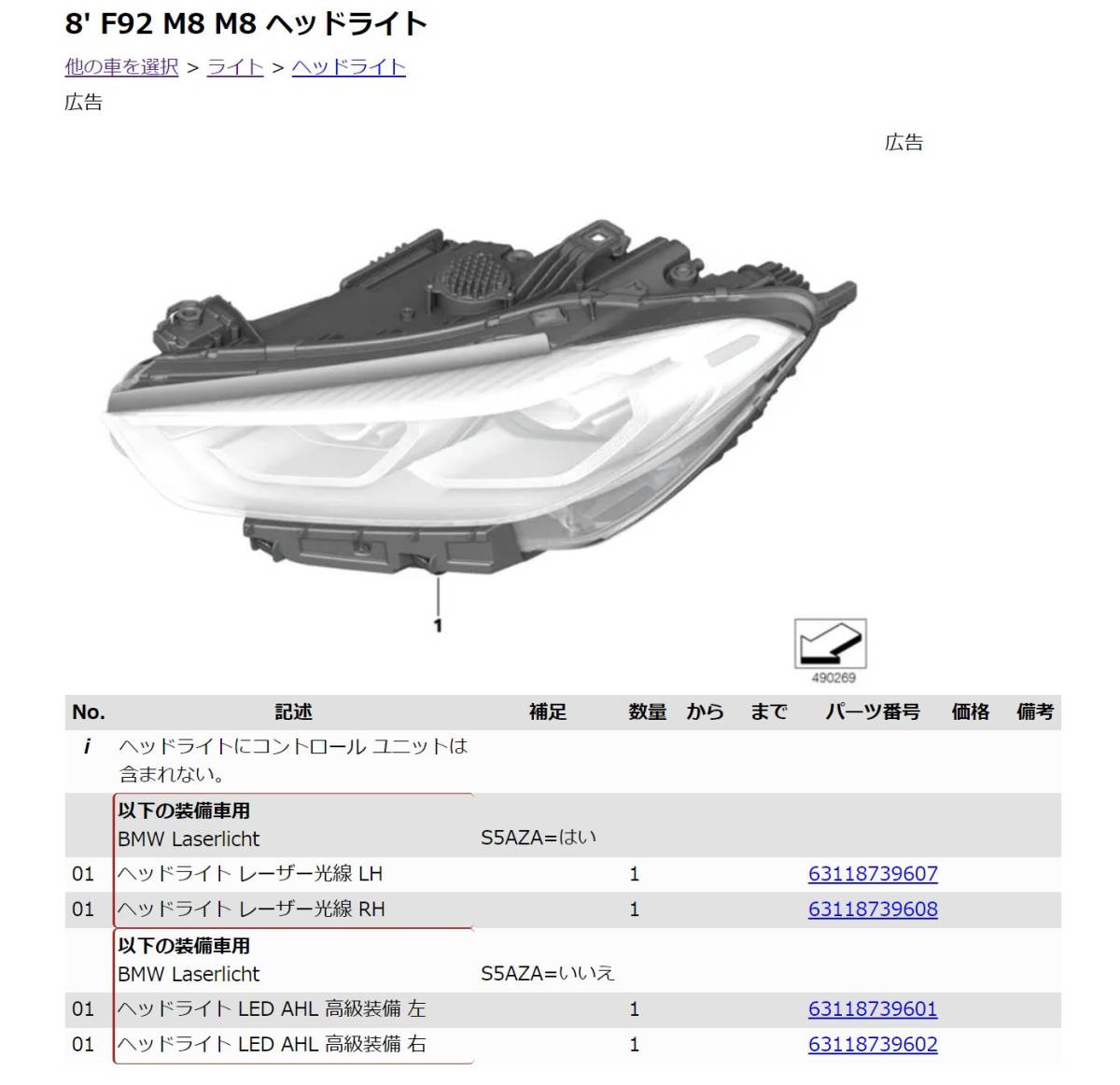 MINI ETK parts list Japanese correspondence Paceman R61 JCW Challenge