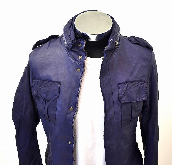 人気定番 Leather Jacket （シシ）M-65 ミリタリー sisii レザージップ
