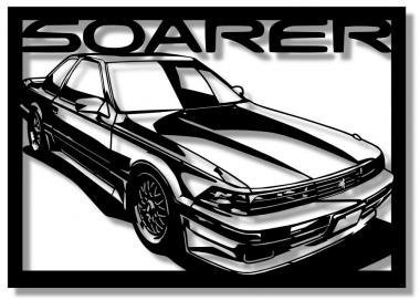 トヨタ(TOYOTA) ソアラ Z20の切り絵　【A4サイズ】[C4-117]_画像1