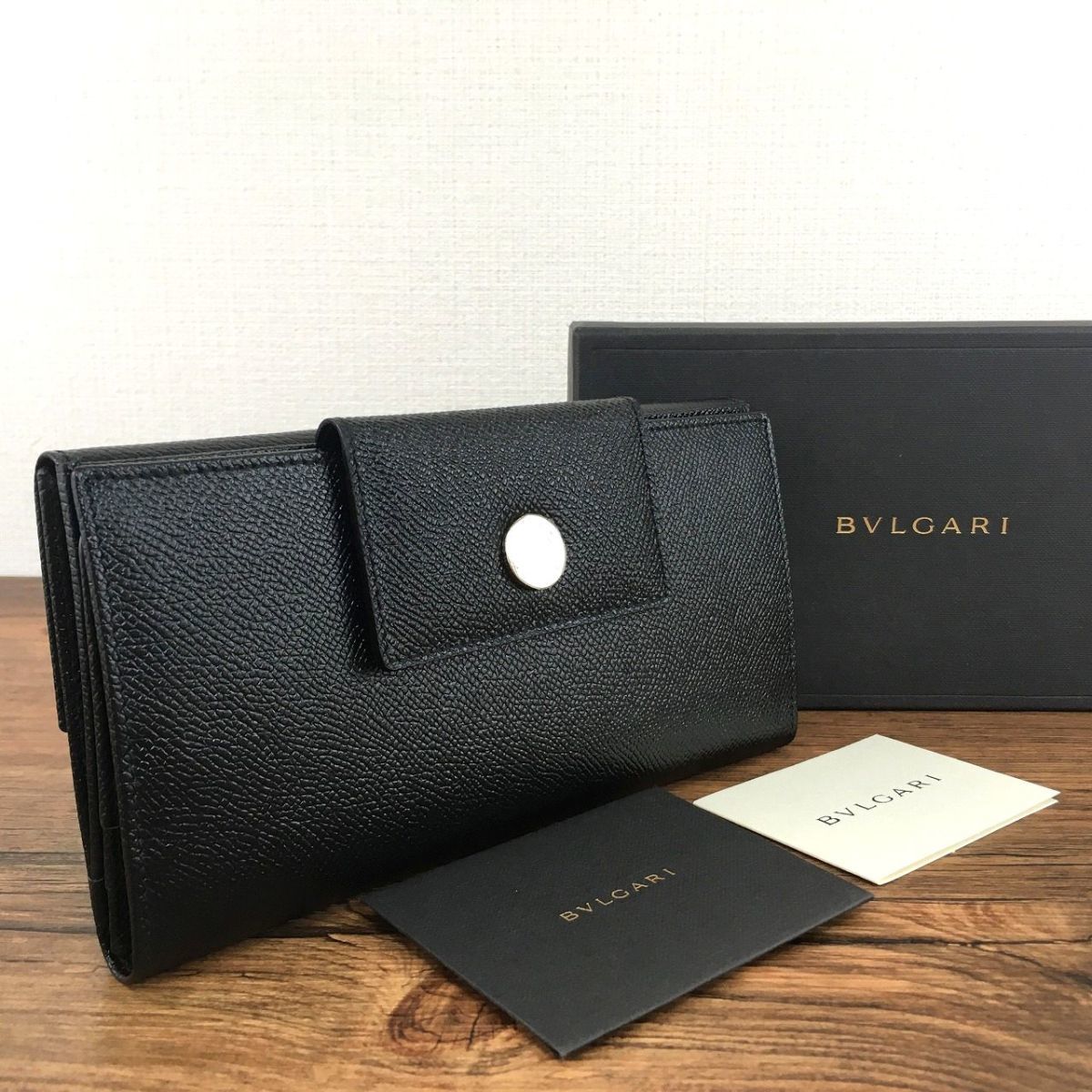 メール便送料無料05 未使用品 BVLGARI 長財布 ブラック レザー 101