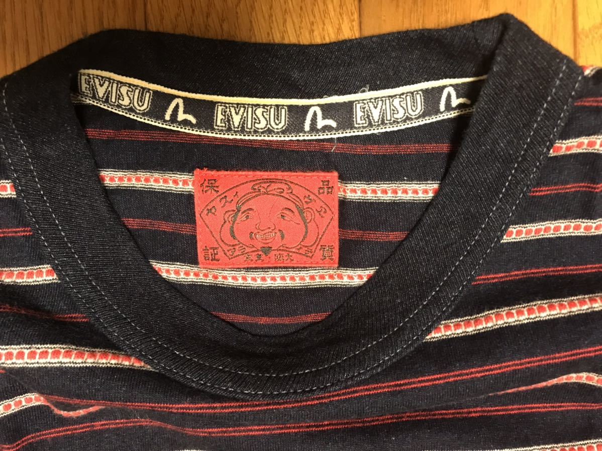 EVISU エヴィス☆インディゴ染め☆長袖Tシャツ☆size36☆送料無料_画像2