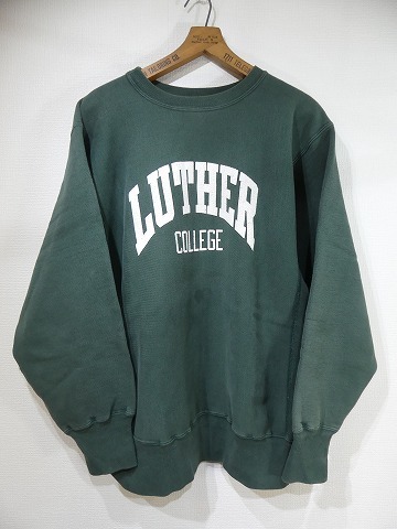 レア 美品 90s ビンテージ Champion チャンピオン リバース ウイーブ LUTHER COLLEGE カレッジ プリント スウェット トレーナー L 80s 70s