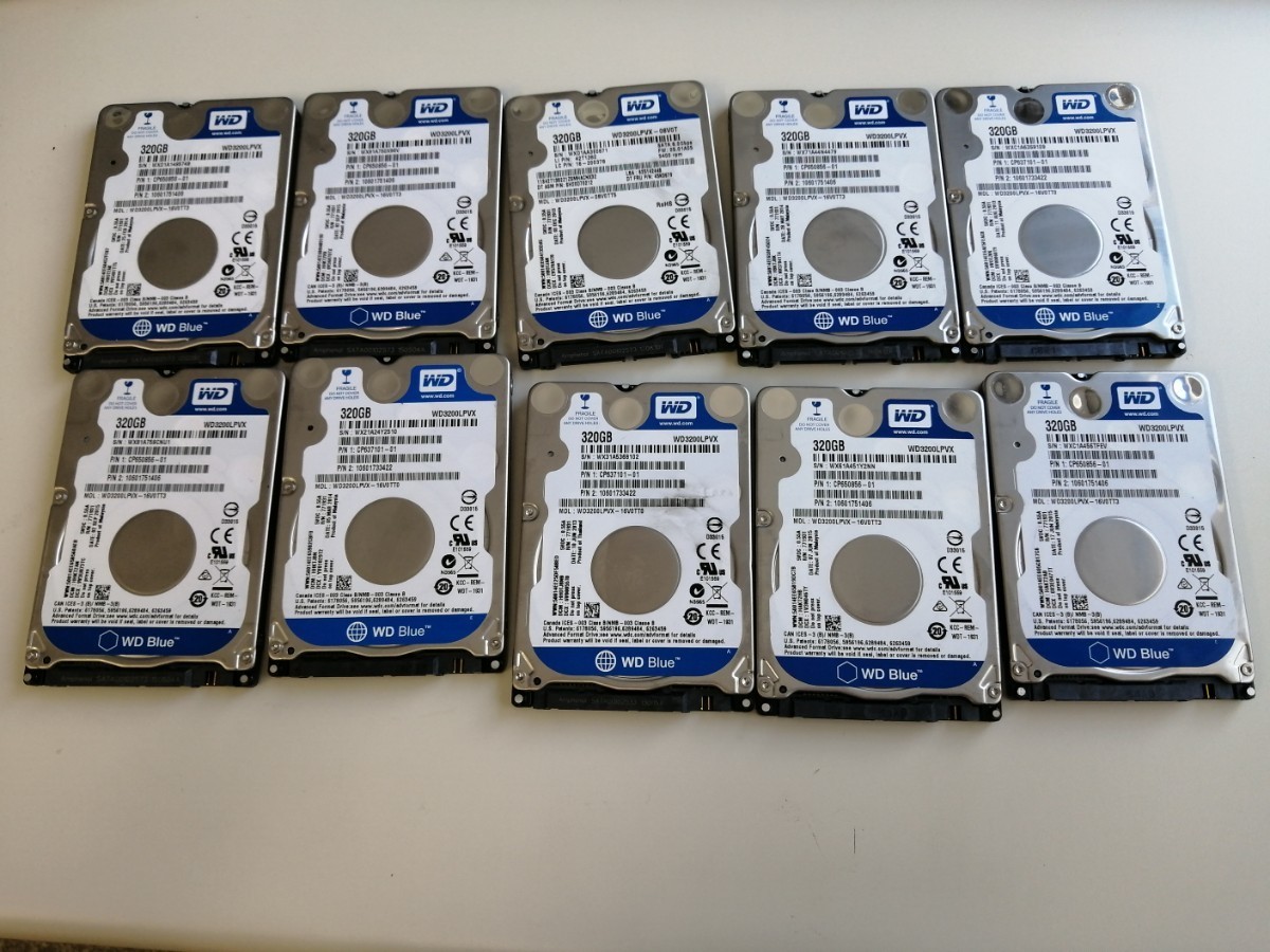 WD  HDD 2.5インチ320GB x 10点セット