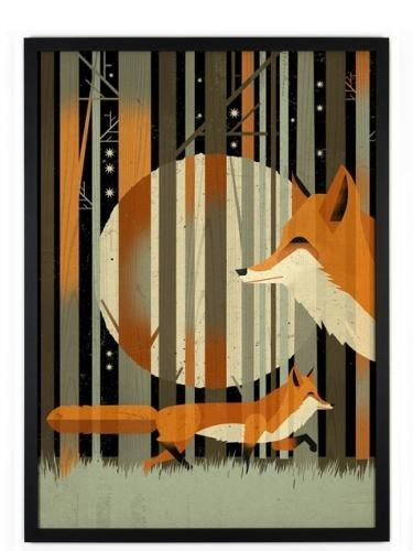 HUMAN EMPIRE | DIETER BRAUN | FOX IN THE NIGHT POSTER | ポスター (50x70cm)_画像1