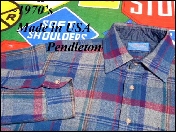 ★美品★アメリカ製PENDLETONビンテージウールシャツチェック70s_《 1970s PENDLETON 》