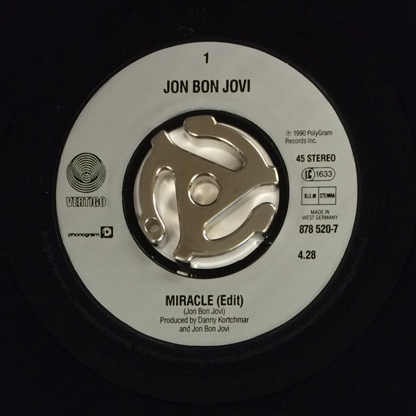 BON JOVI, JON / MIRACLE [EDIT.] 4'28 (7') GERMAN盤 (i754)_画像3